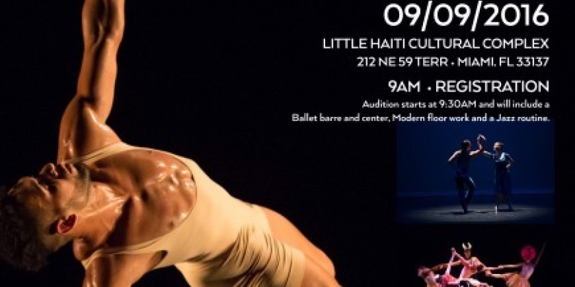 MIAMI BEACH, FL: Dance NOW! Miami Seeks Male dancer for 2016/17 Season