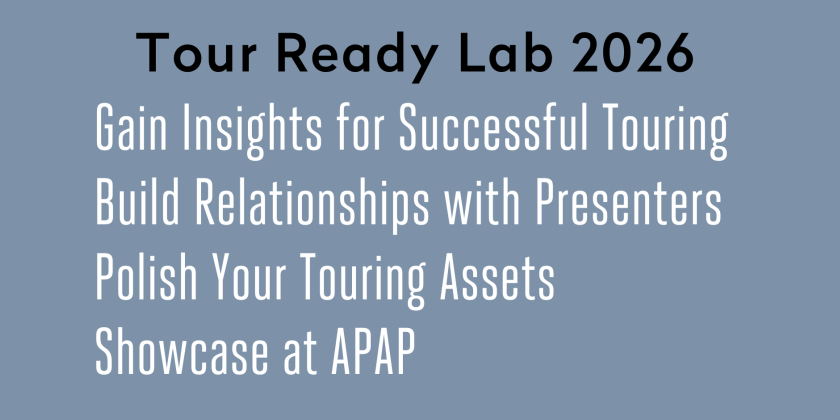 Apply to Pentacle's "Tour Ready Lab" (DEADLINE: AUG 4)