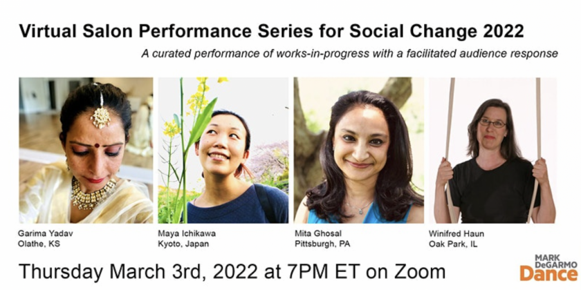 Mark DeGarmo Dance Presents its 2022 Virtual Salon Performance Series for Social Change (VIRTUAL)