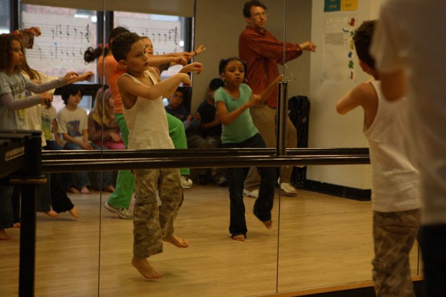 Miles and His Students, including 4th Grade Language Arts Teacher Andrew Hume