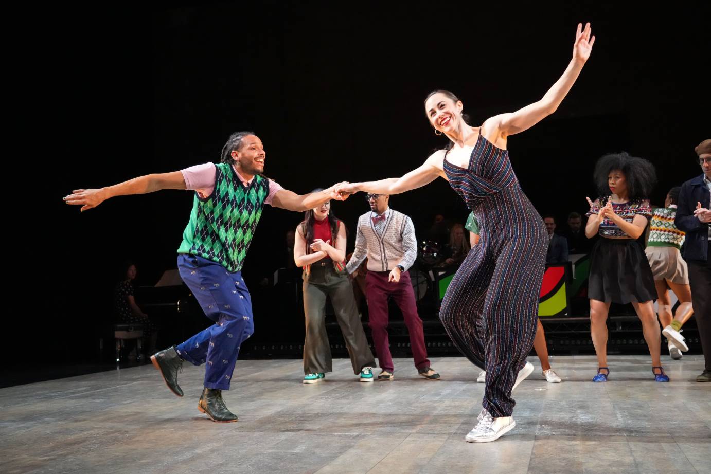 Couple dancing Lindy Hop