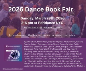 picture of people at table talking to authors with list of all the authors participating 