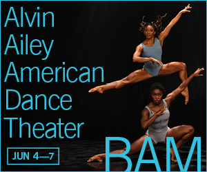 Photo of dancers from the Alvin Ailey American Dance Theater. Performing at BAM June 4th through 7th.